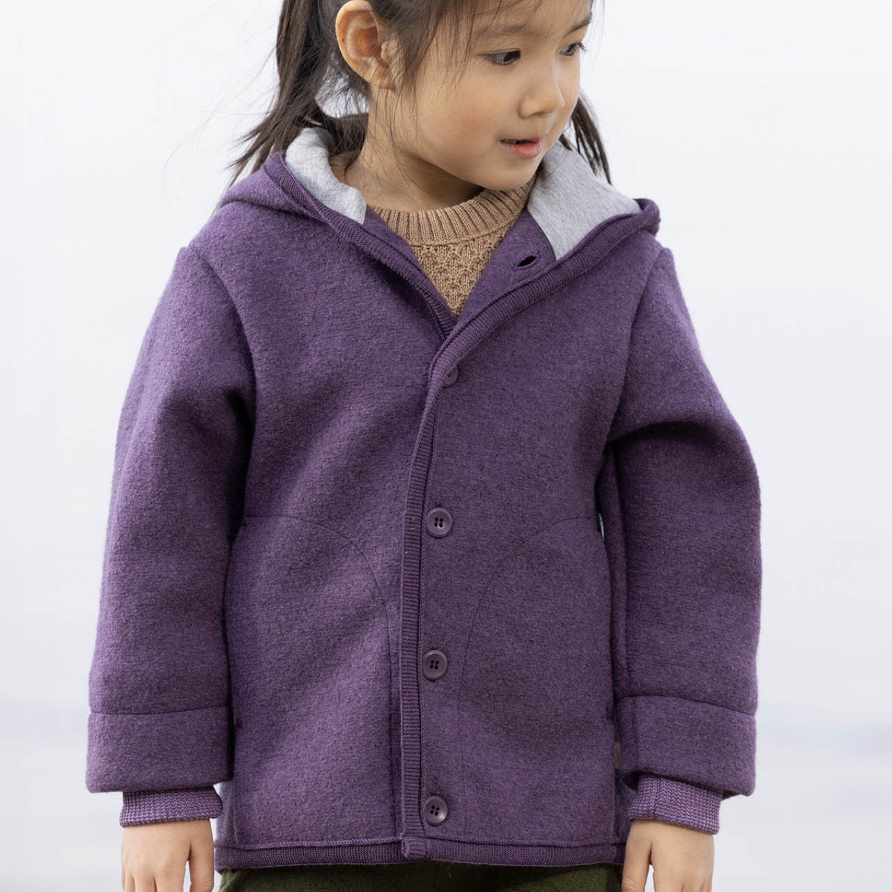 Walk-Jacke mit Knopfleiste aubergine Walk-Jacke mit Knopfleiste aubergine