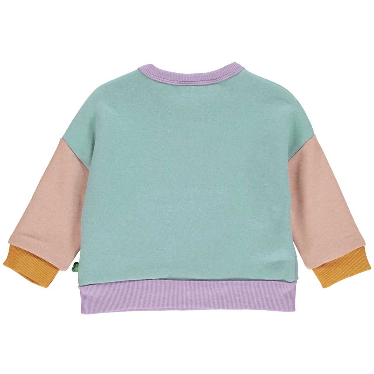 Warmes Sweatshirt Blockdesign türkis-rose