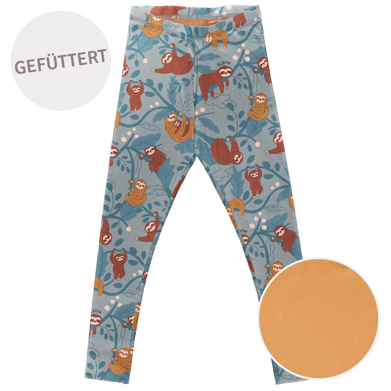 Damen Leggings gefüttert Faultier rauchblau