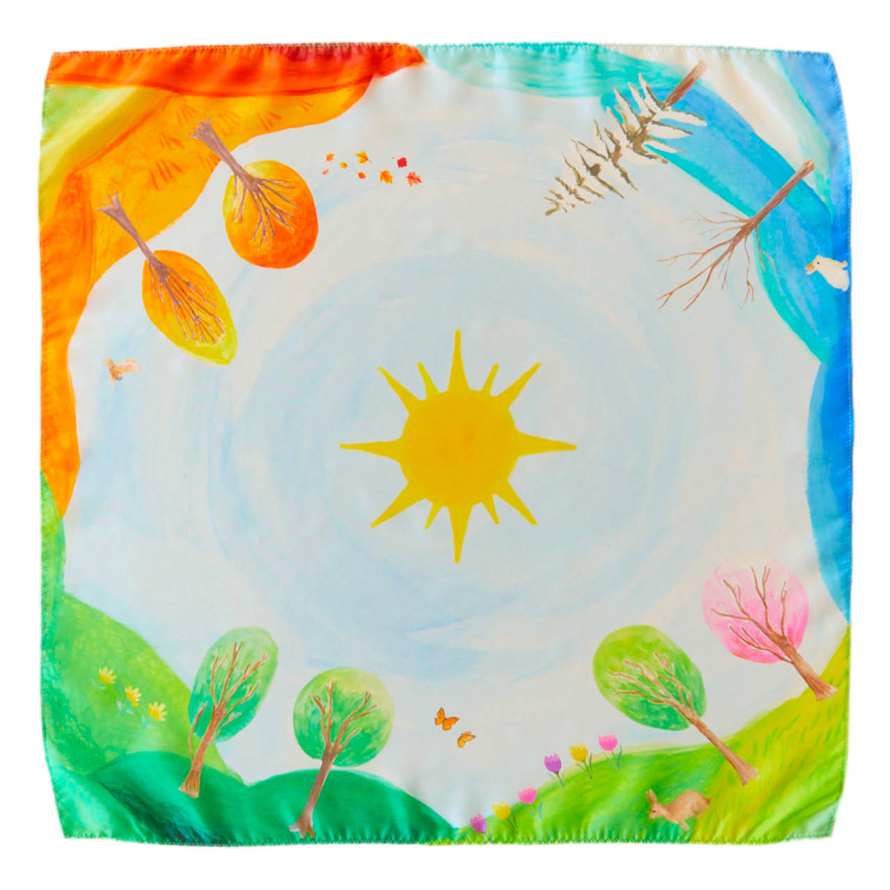 Jahreszeiten Spieltuch Seide 53 x 53 cm