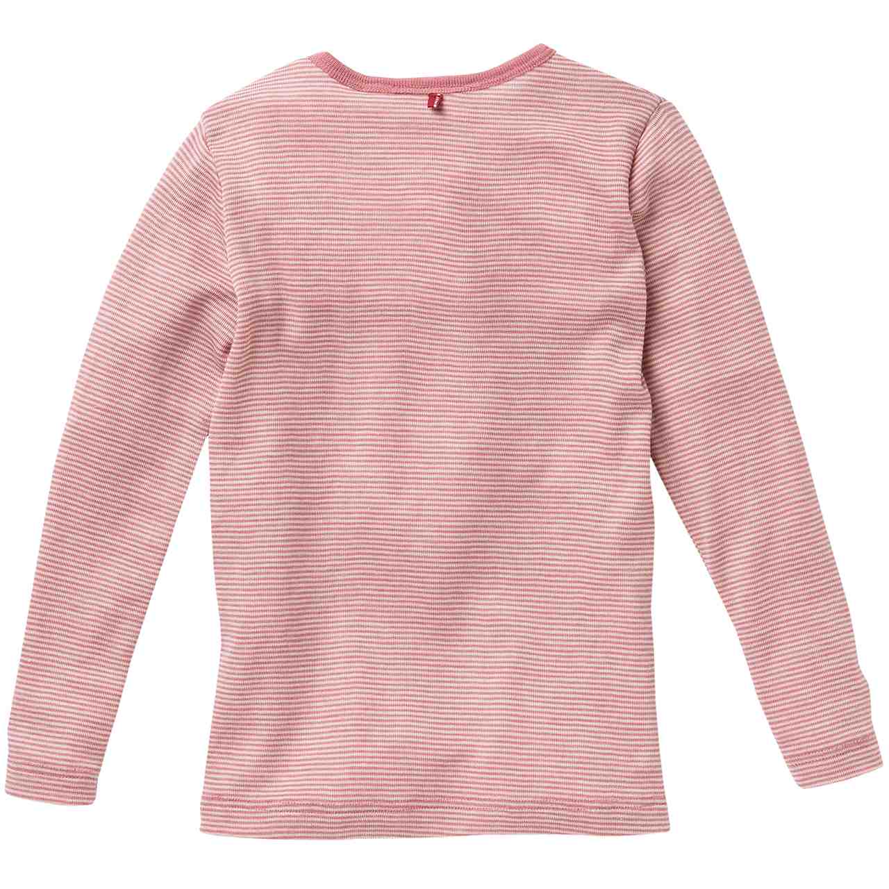 Langarmshirt Wolle Seide rosa gestreift