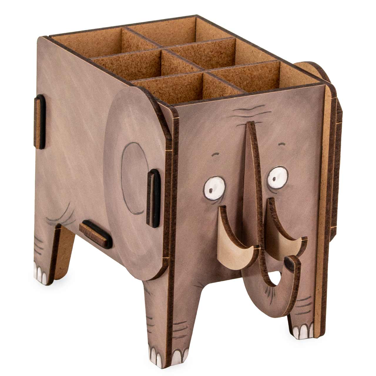 Stiftehalter Elefant – Holz Stiftebox mit Stecksystem