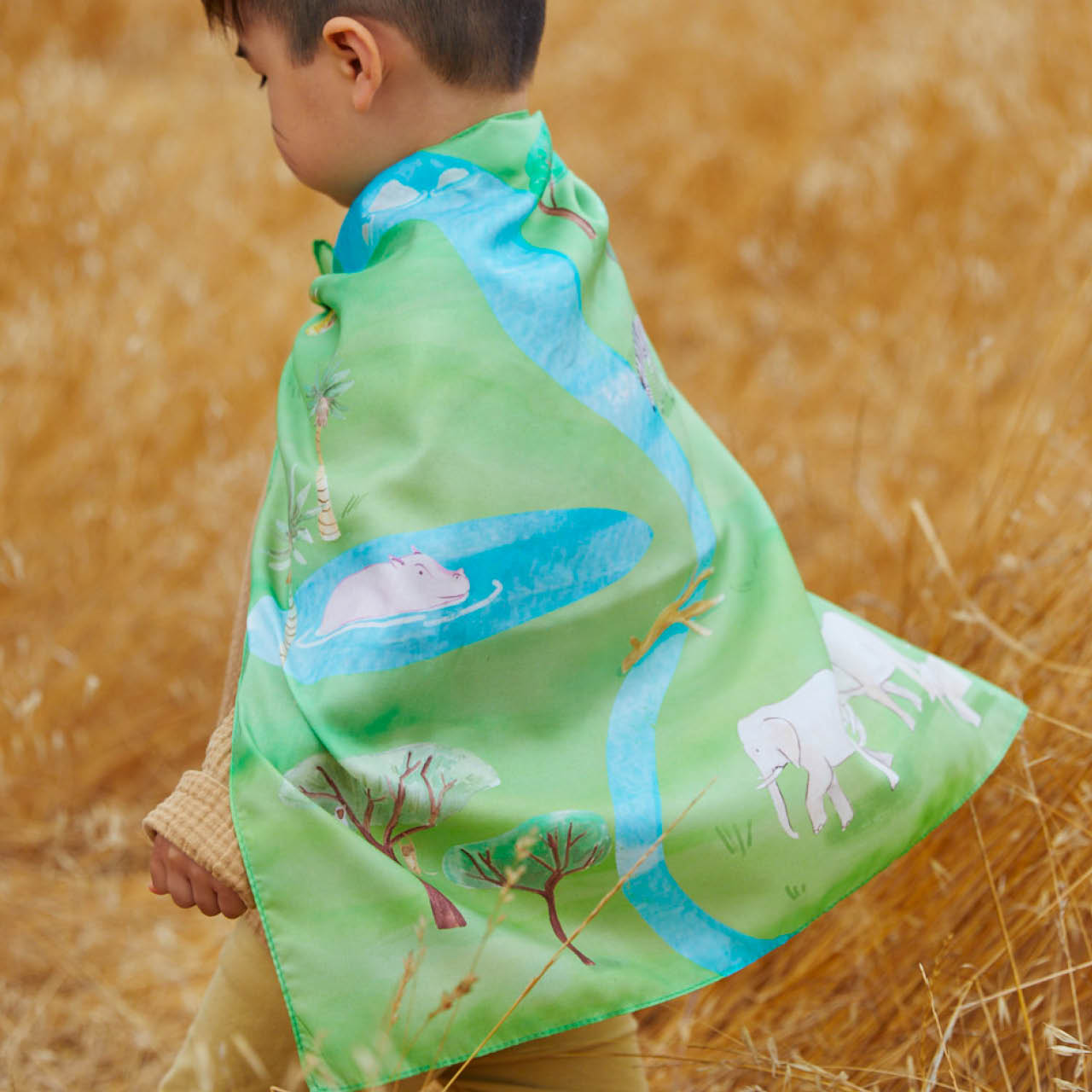 Spieltuch Seide Safari 53 x 53 cm