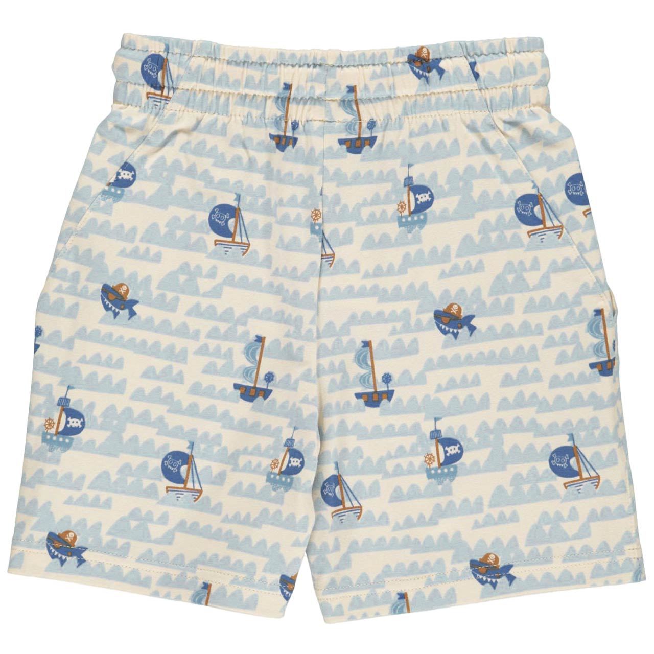 Lockere Shorts Piratenschiff creme-hellblau