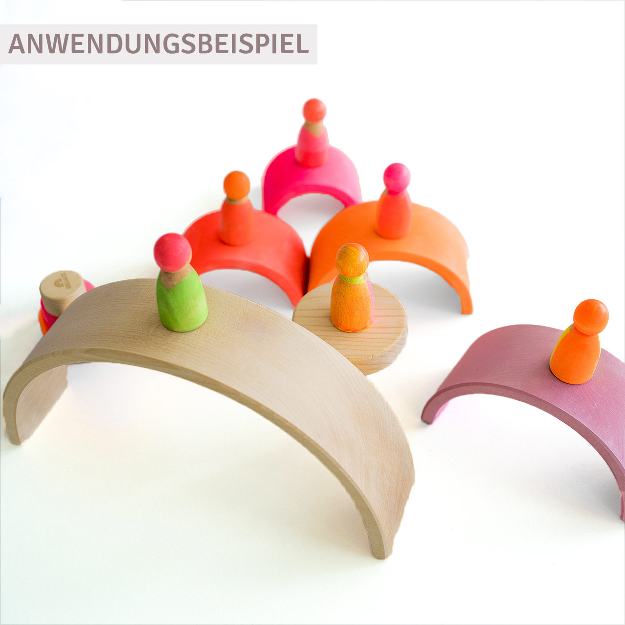 Neonpink Regenbogen Grimms 10 teilig - 27,4 cm