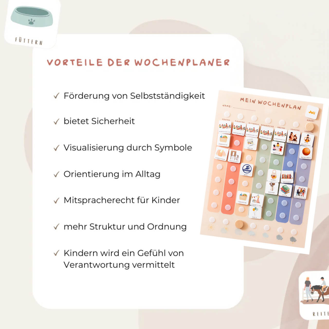 Großer Wochenplaner A3 Bunt inkl. 420 Symbole
