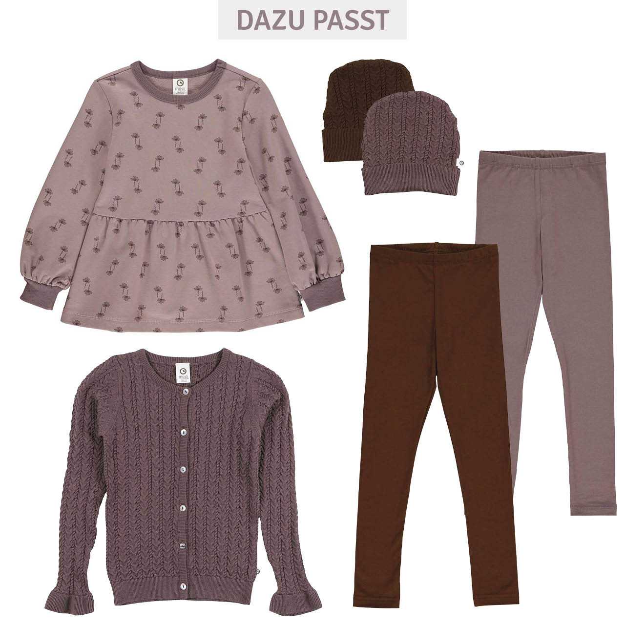 Dickeres Sweat Langarmshirt Blumen mauve