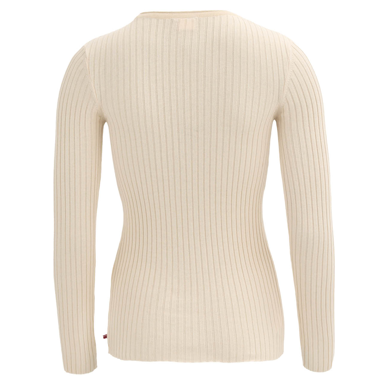 Taillierter Damen Rippstrickpullover beige