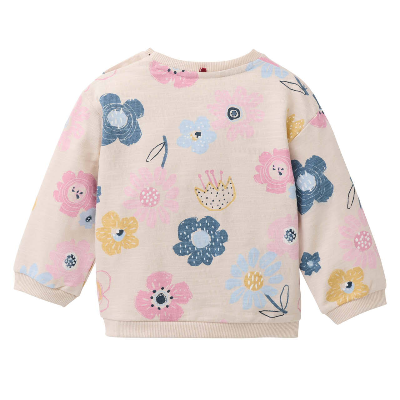 Weiches Baby Sweatshirt große Blumen beige