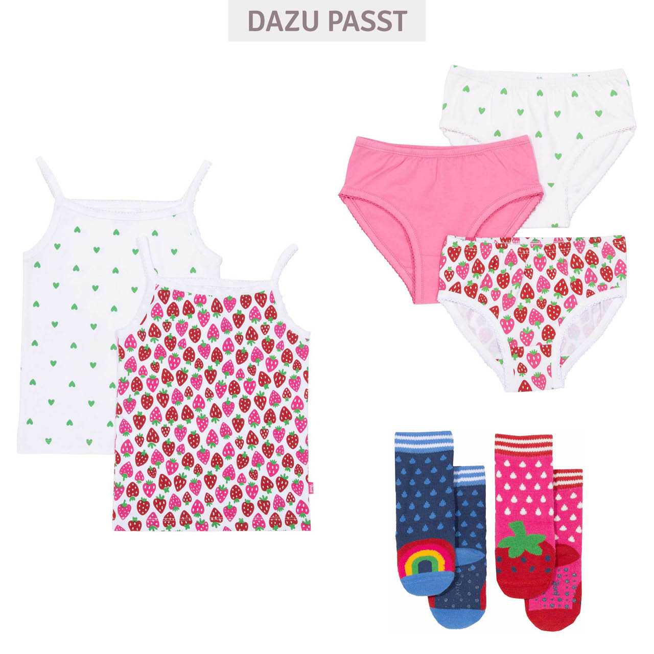 Slips 3er Pack Herzchen Erdbeeren