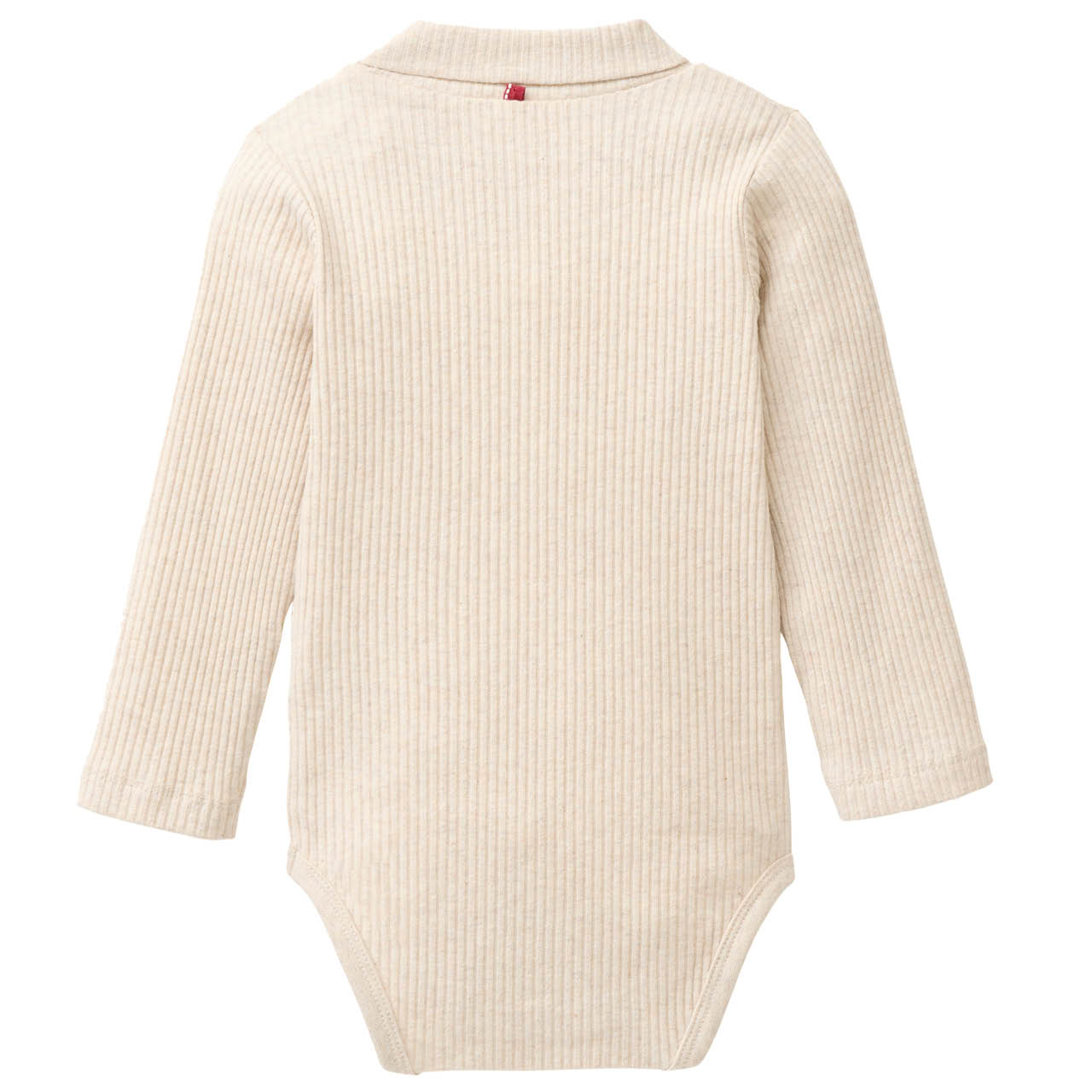 Rippe Stehkragen Langarmbody beige