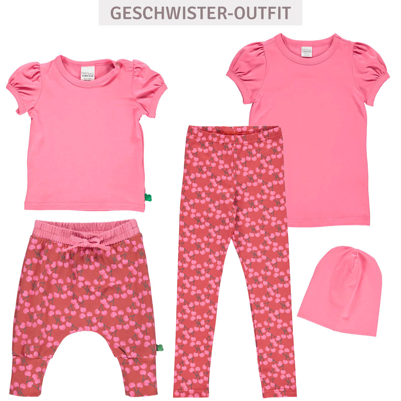 Elastisches T-Shirt Puffärmelchen pink