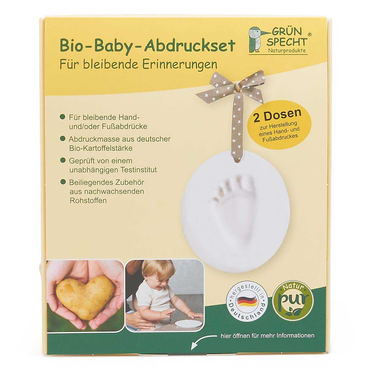 Großes Baby Fußabdruck & Handabdruck Set für 2 Abdrücke