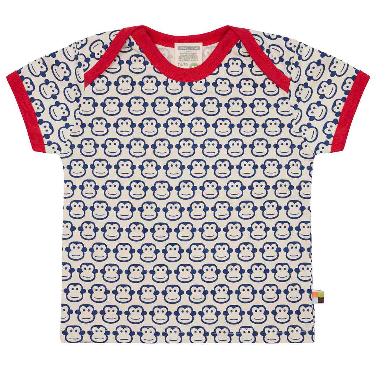 Kurzarm Shirt Affen marine