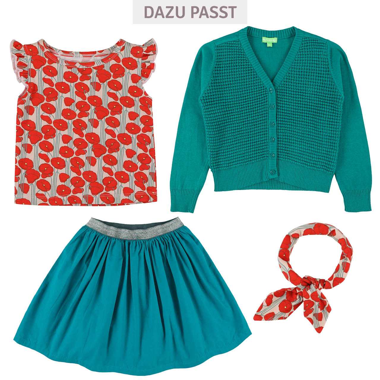 Haarband Mohnblumen rot