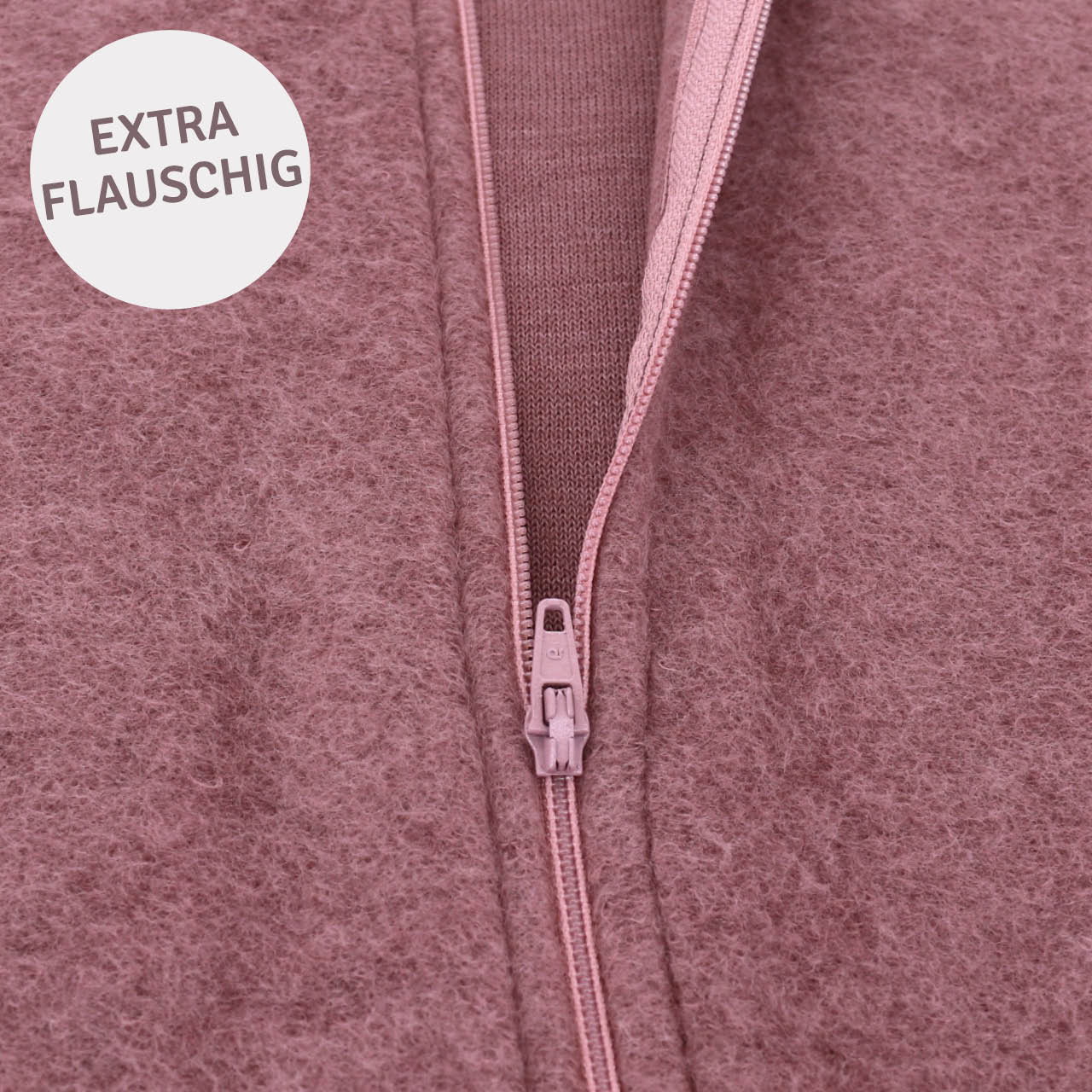 Babyschlafsack Wollplüsch langarm mauve