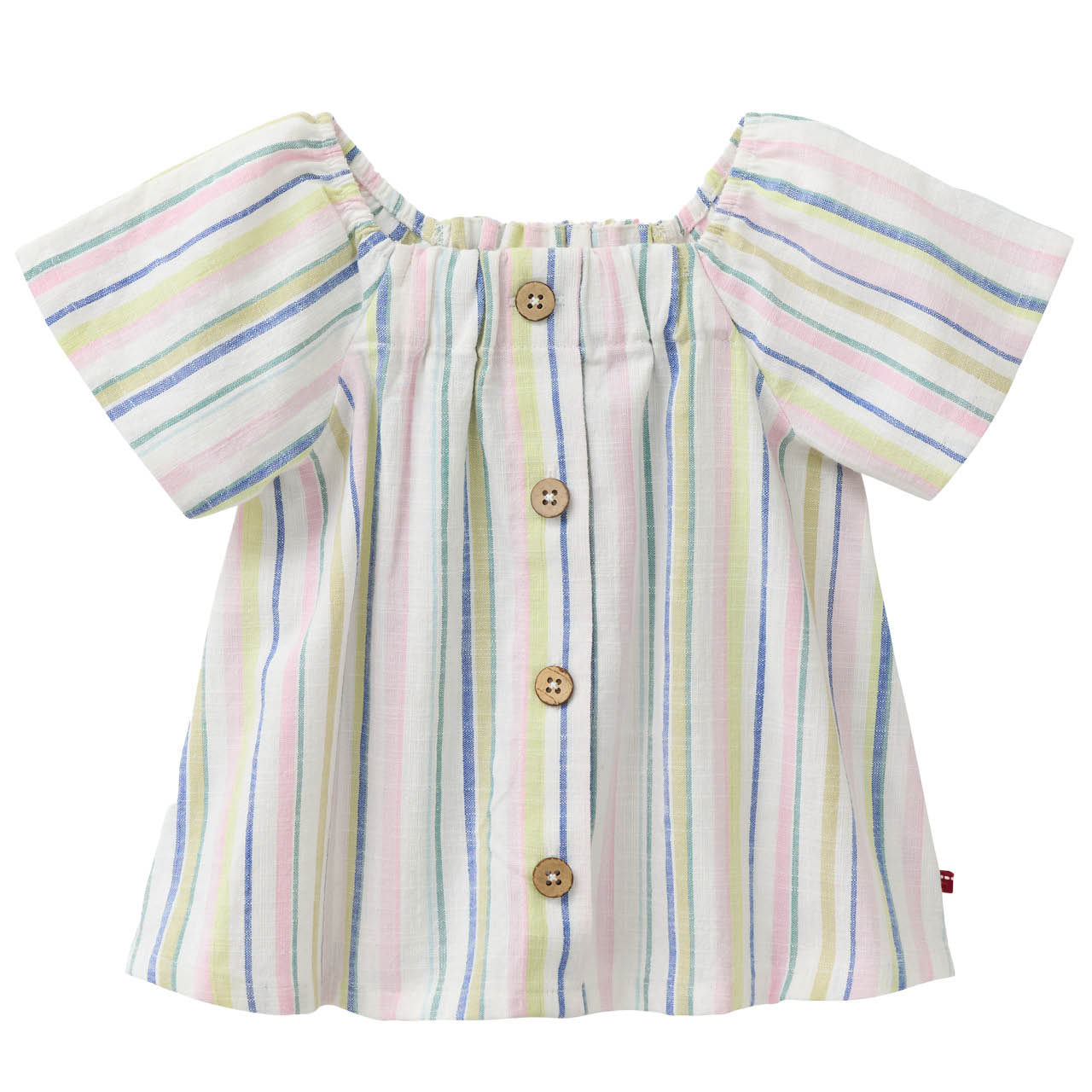 Gewebte kurzarm Bluse gestreift