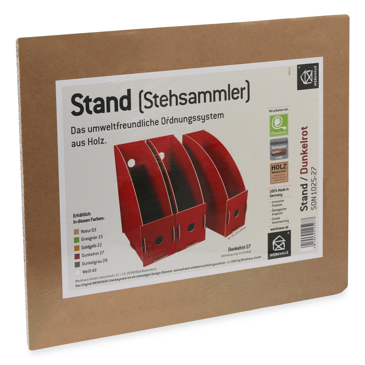 Stand – Stehsammler für DIN A4 Format dunkelrot