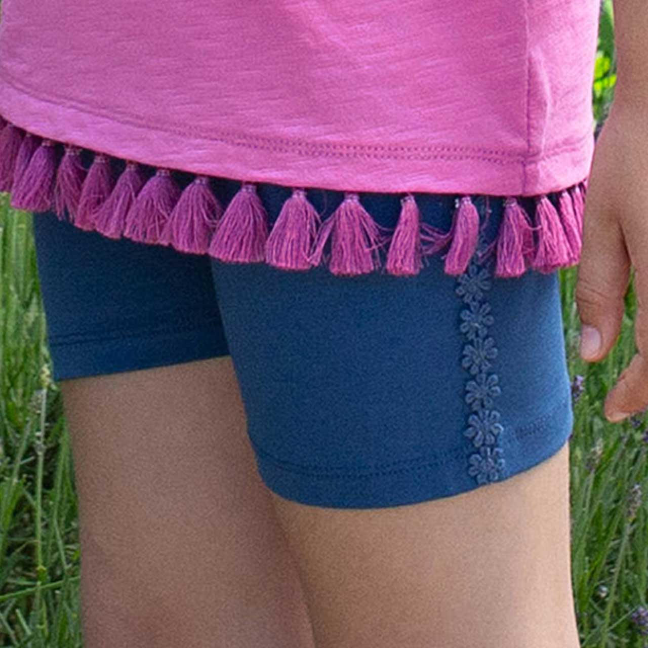 Gänseblümchen Radlershorts navyblau