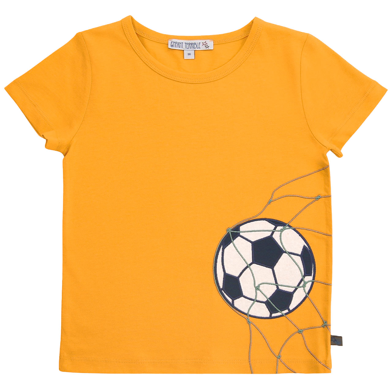 Fußball Shirt kurzarm gelb Aufnäher