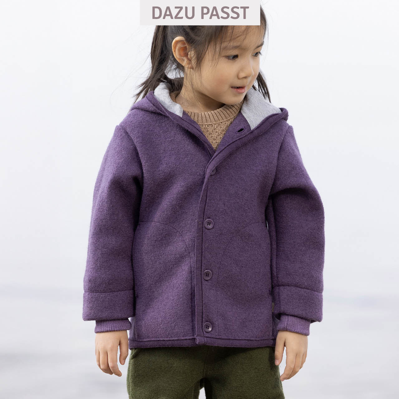 Walk-Jacke mit Knopfleiste aubergine