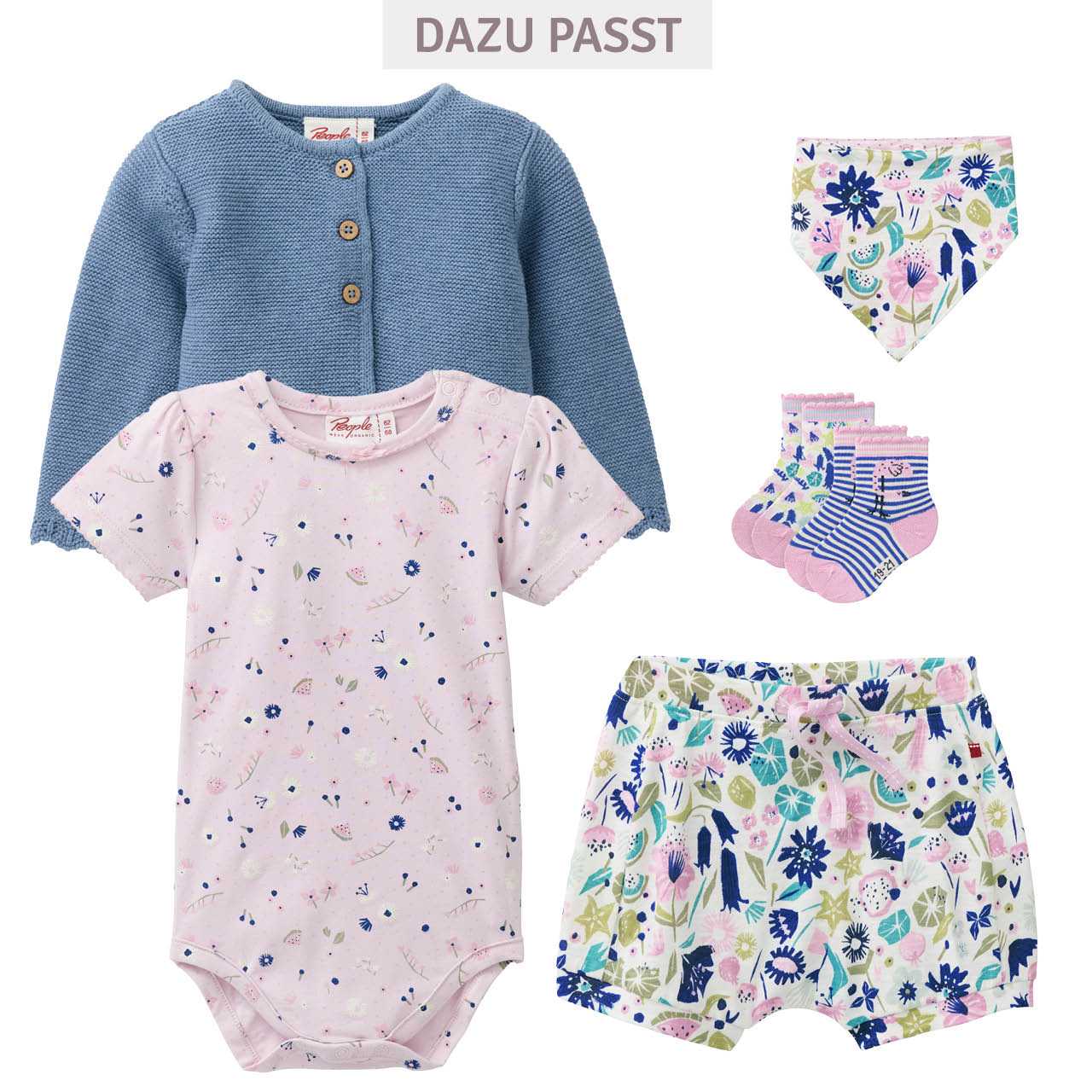 Leichte Shorts tropische Blüten bunt