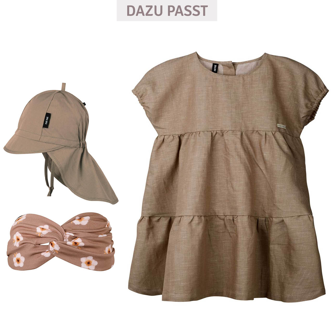 Sommer Haarband Blumen taupe