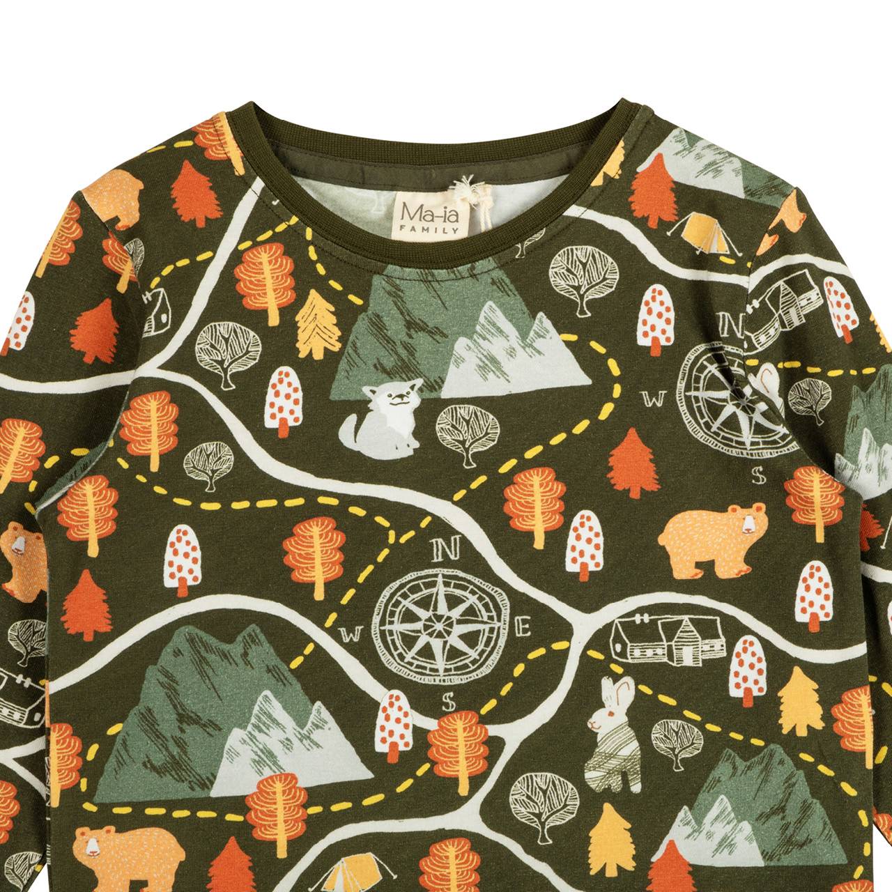 Langarmshirt Wald grün