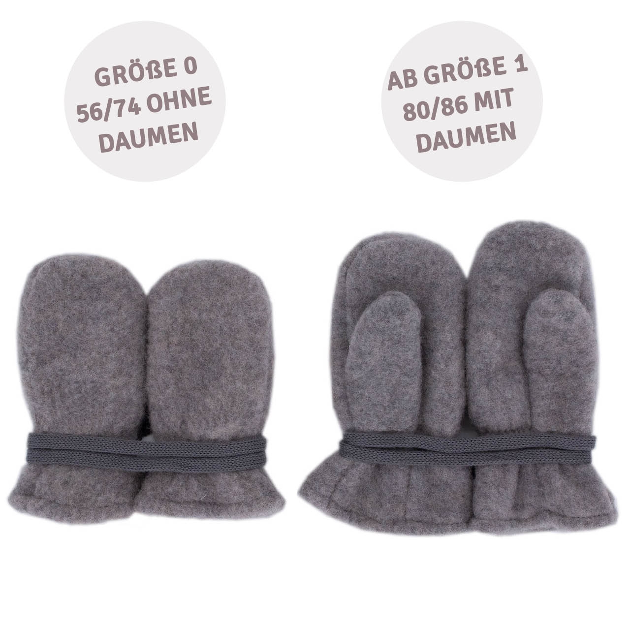 Woll Fleece Baby Fäustel walnuss-braun