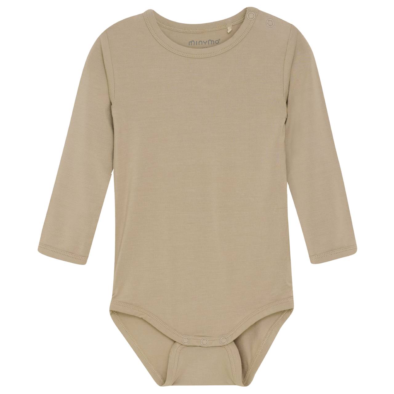 Langarm Body aus super weicher Bambus-Viskose uni taupe