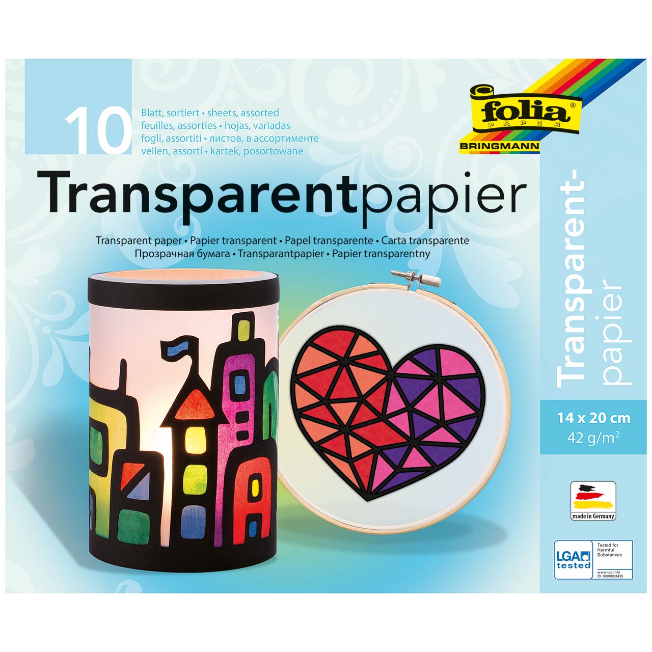 Transparentpapier bunt 14x20 cm 10 Blatt