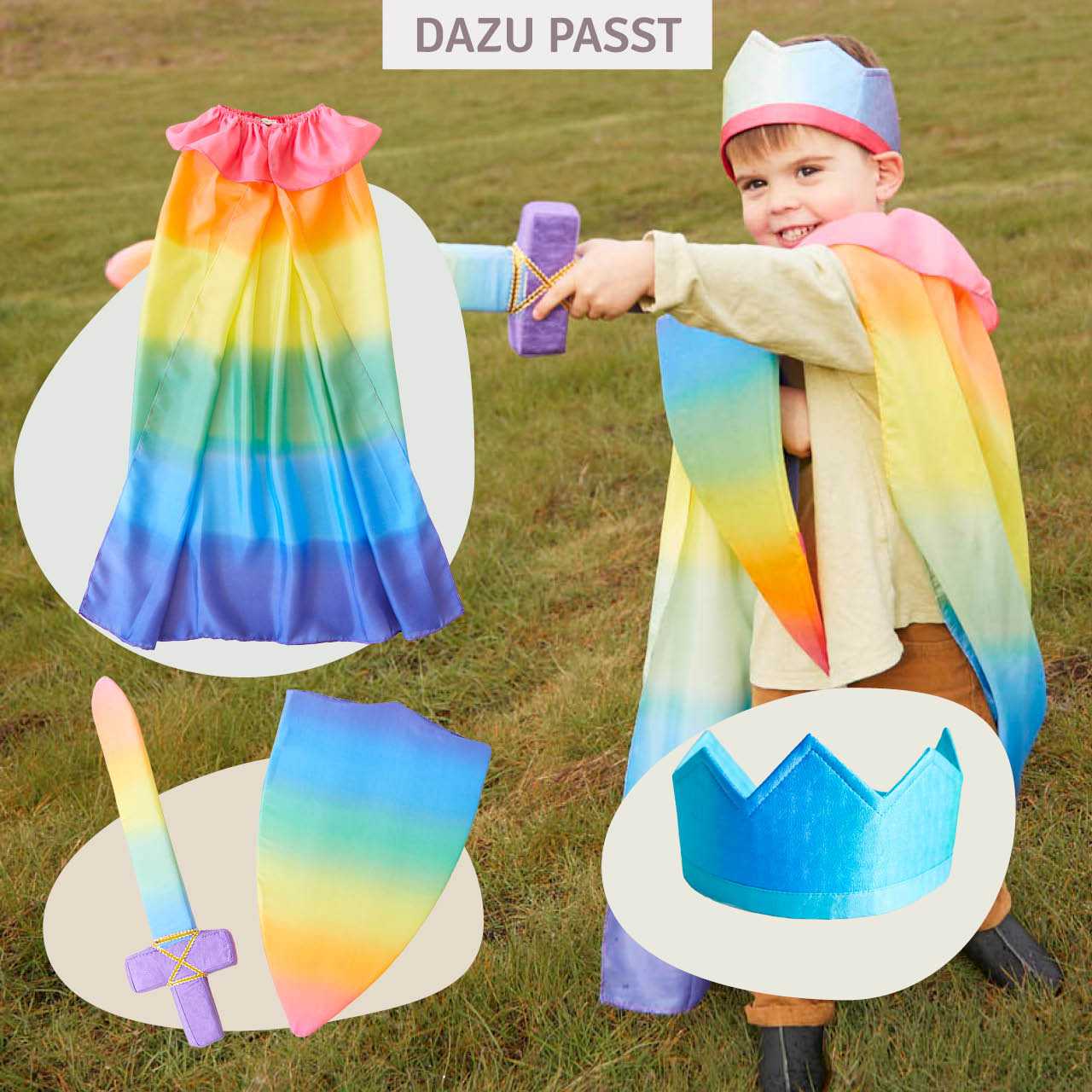 Regenbogen Umhang aus Seide