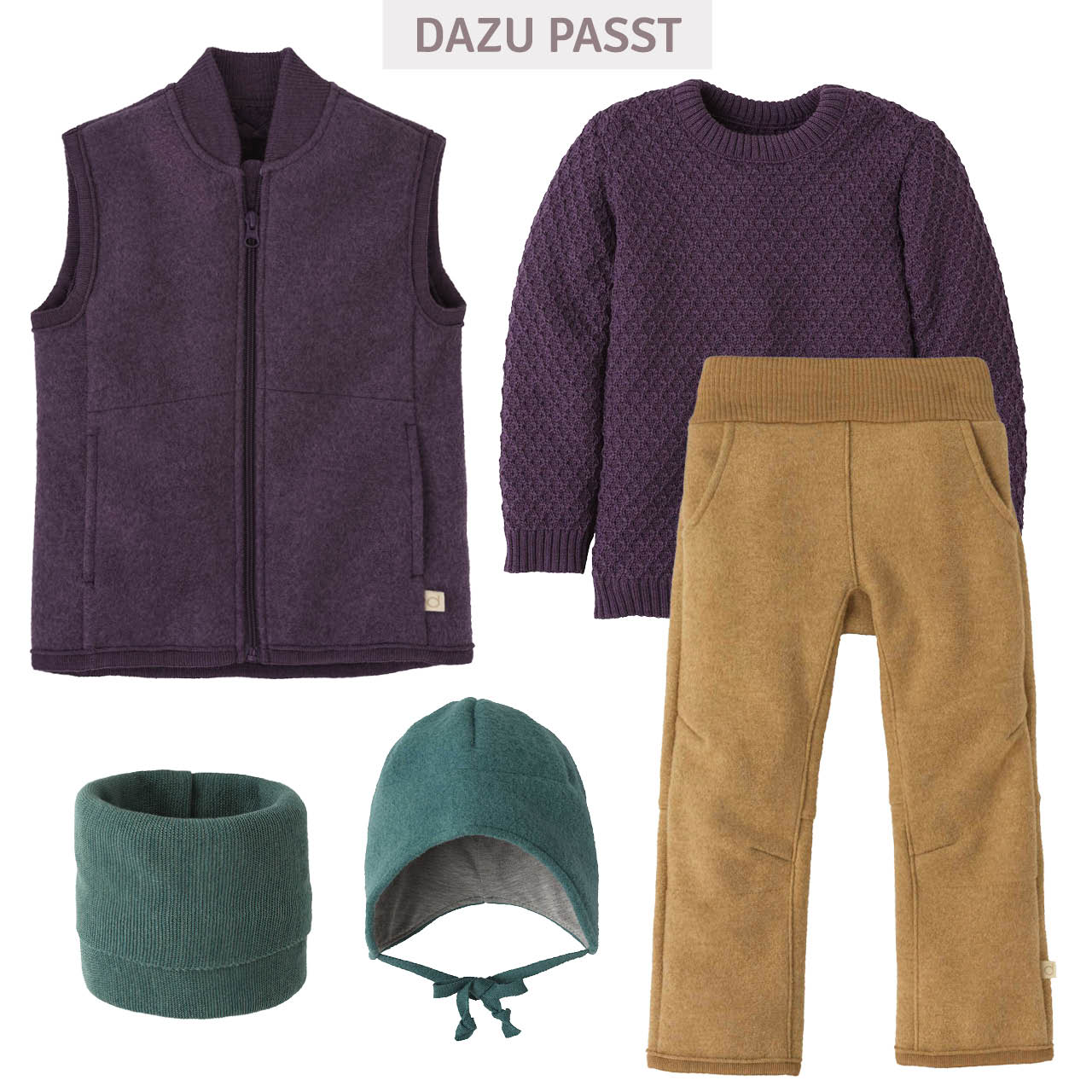 Walk-Weste Zipper aubergine