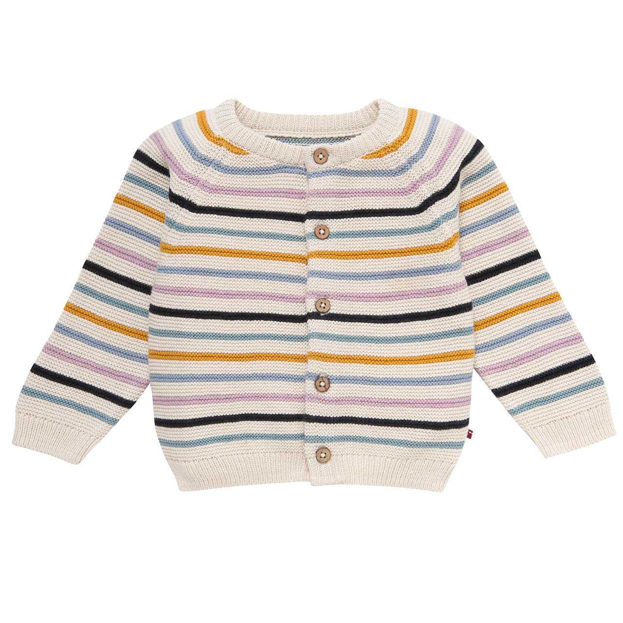 Weicher Cardigan Knopfleiste Ringel beige