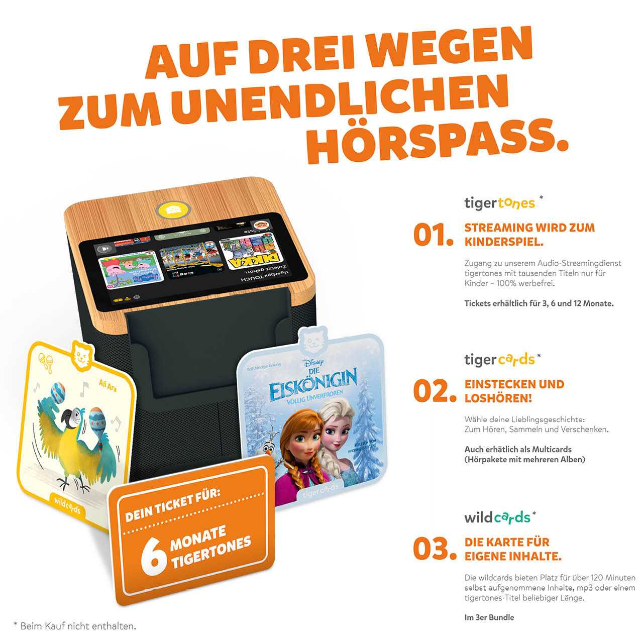 Tigerbox – schwarze Hörbox für Kinder