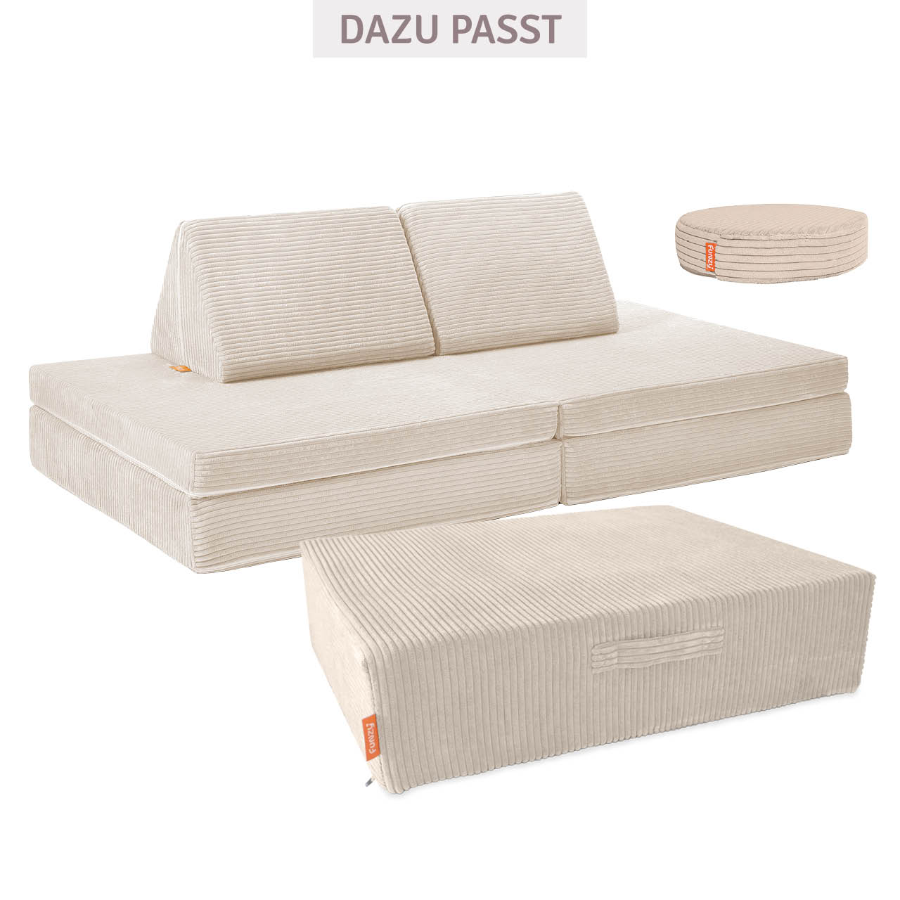 Funzy Hüpfkissen Creme Beige (56x85x21 cm)
