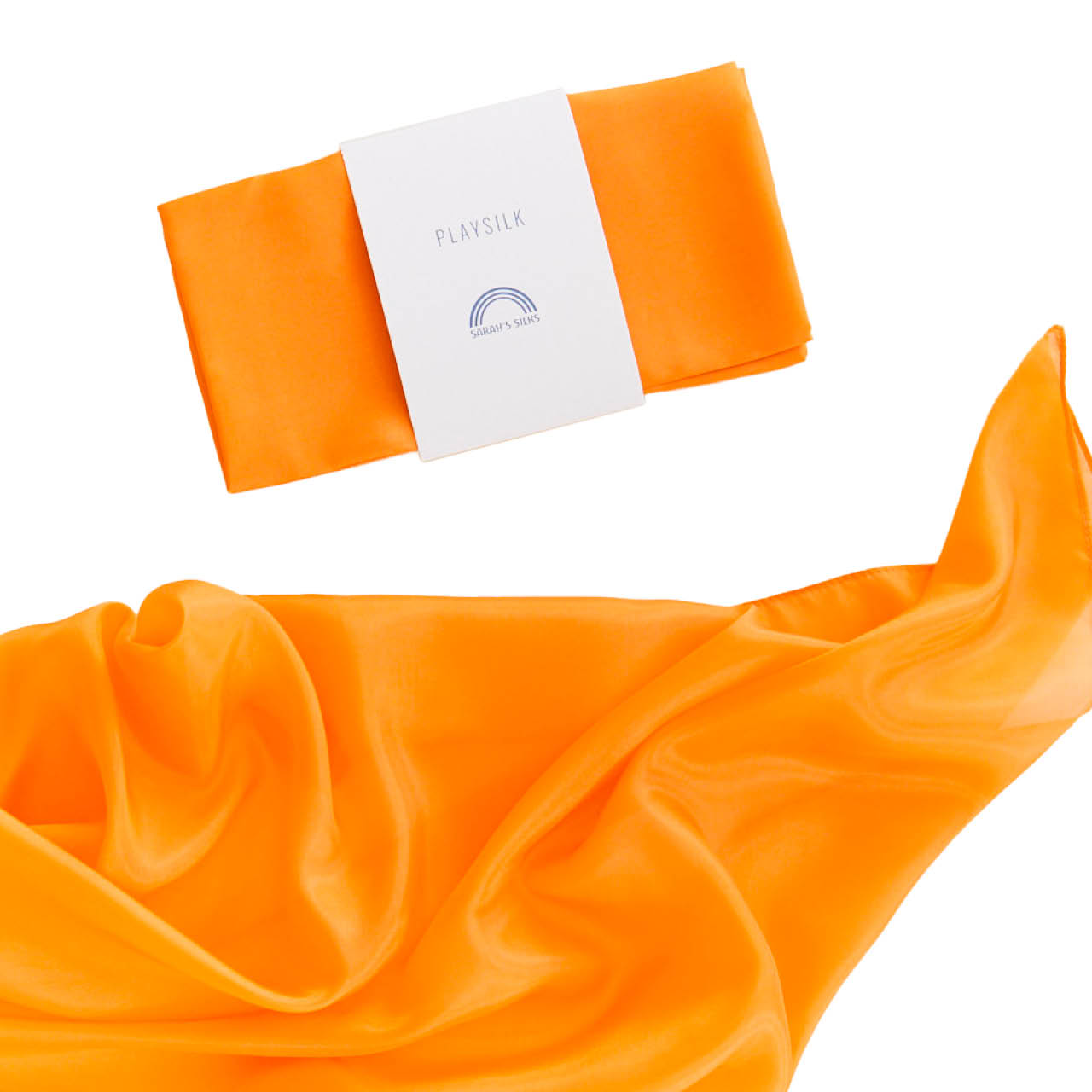 Spieltuch Seide orange mittel 89 x 89 cm