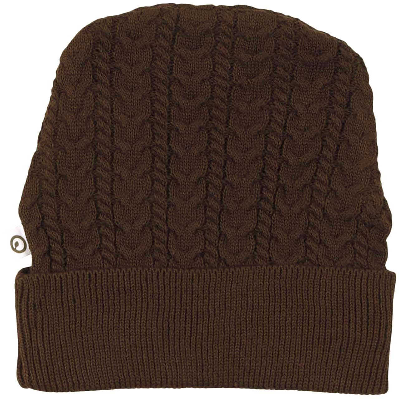 Edle Strick Beanie kaffeebraun