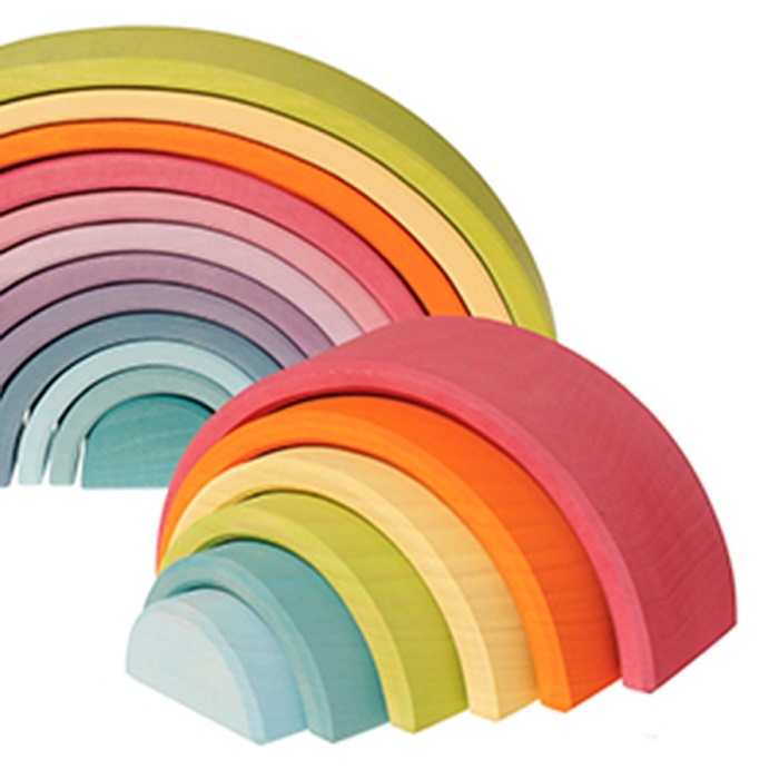 Mittlerer Regenbogen 17 cm 6teilig pastell