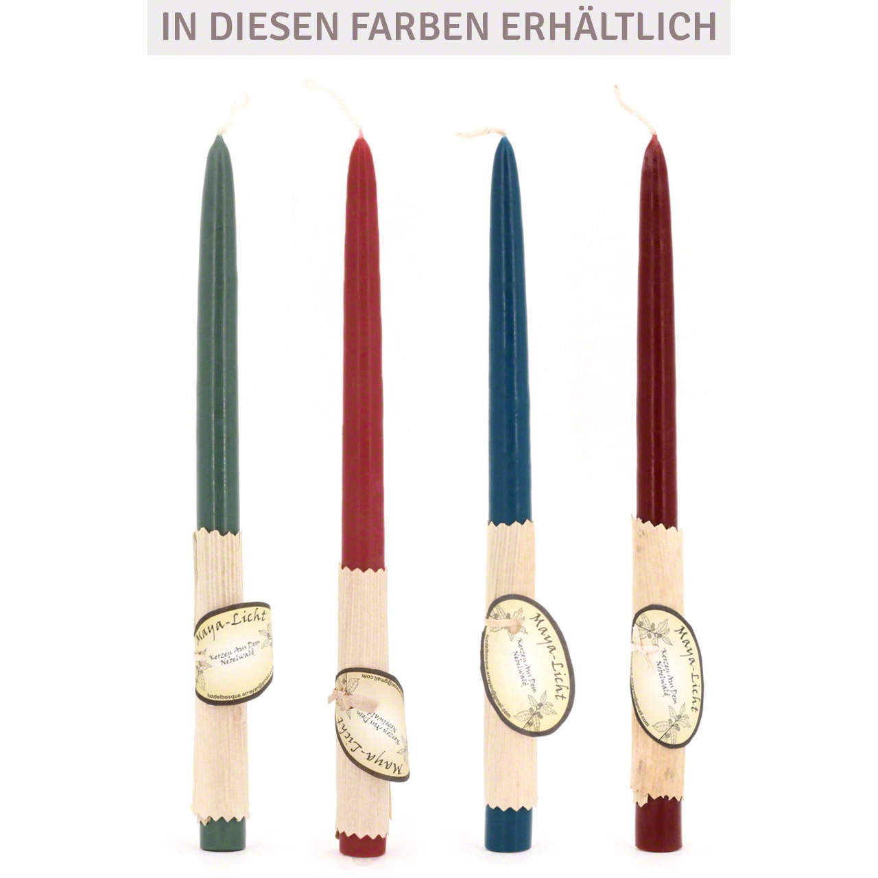 2x Maya Licht –Palmölfreie Kerze 27cm dunkelrot