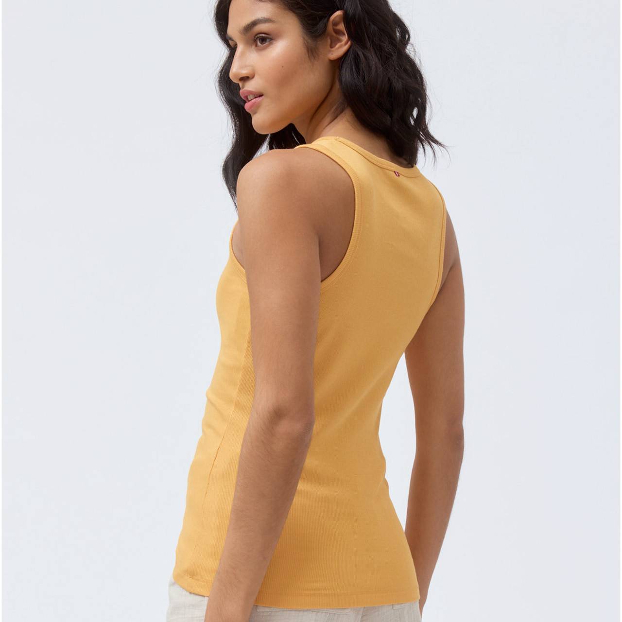 Damen Tank Top orange gerippt