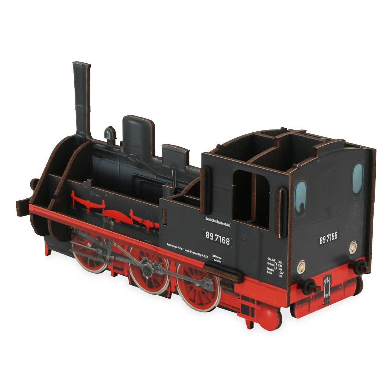 Stiftebox zum Stecken Lokomotive T3 rot/schwarz