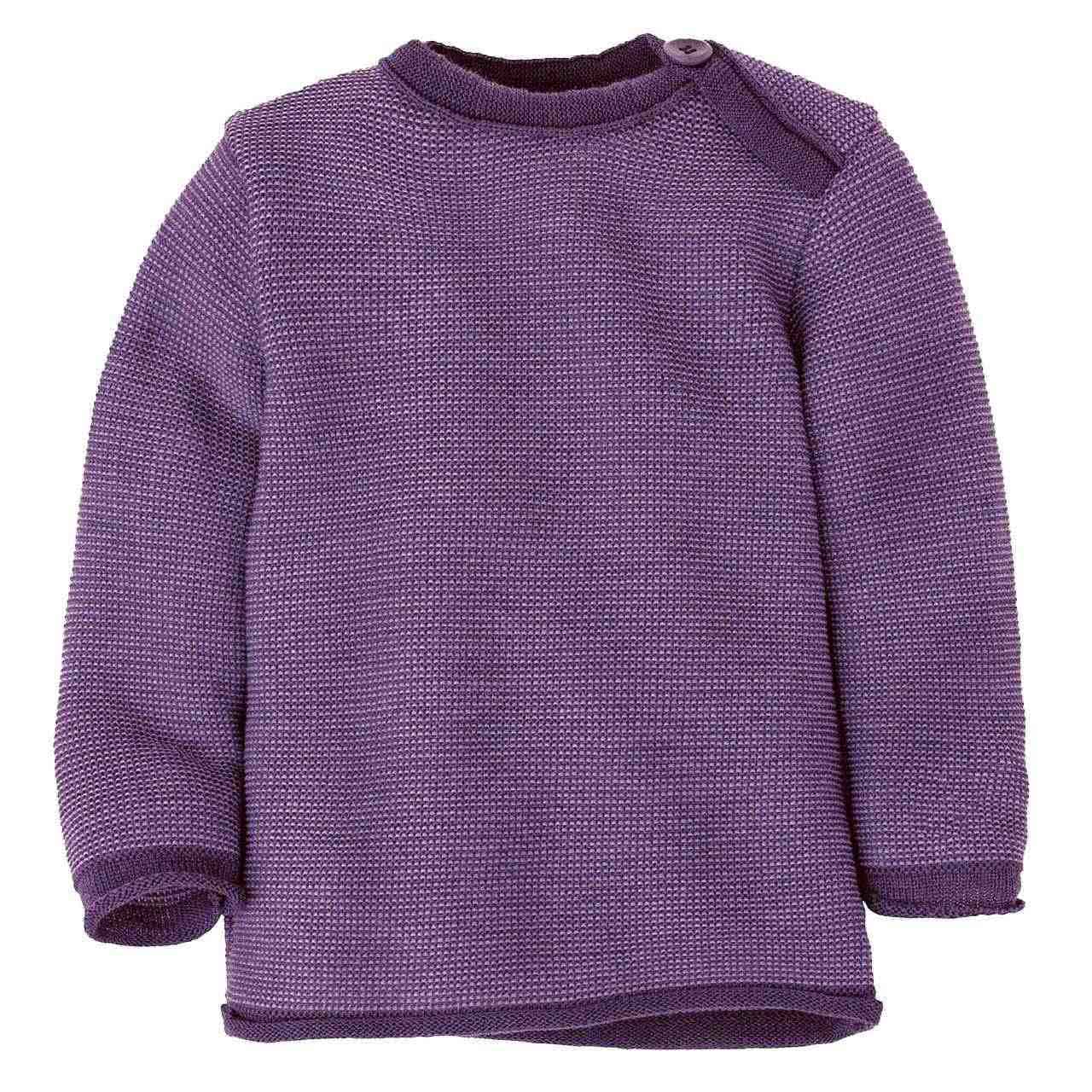 Pullover Baby Schurwolle aubergine-flieder meliert