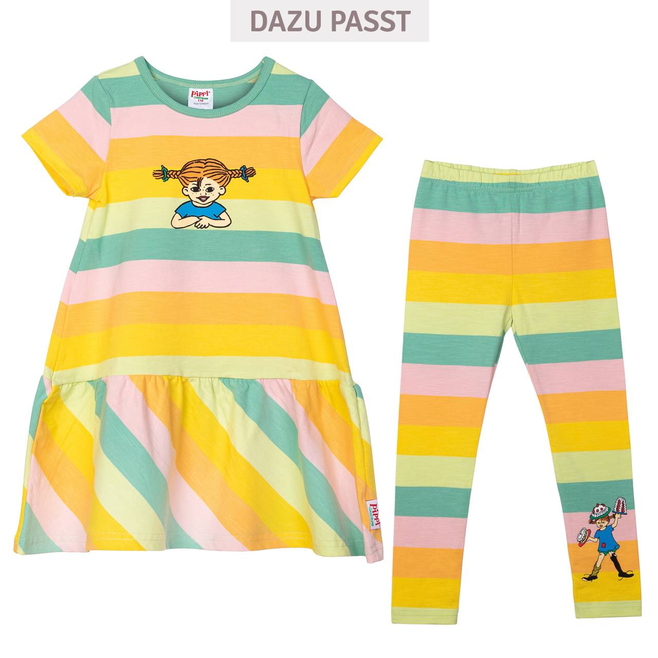 Leggings elastisch Regenbogen Pippi Langstrumpf
