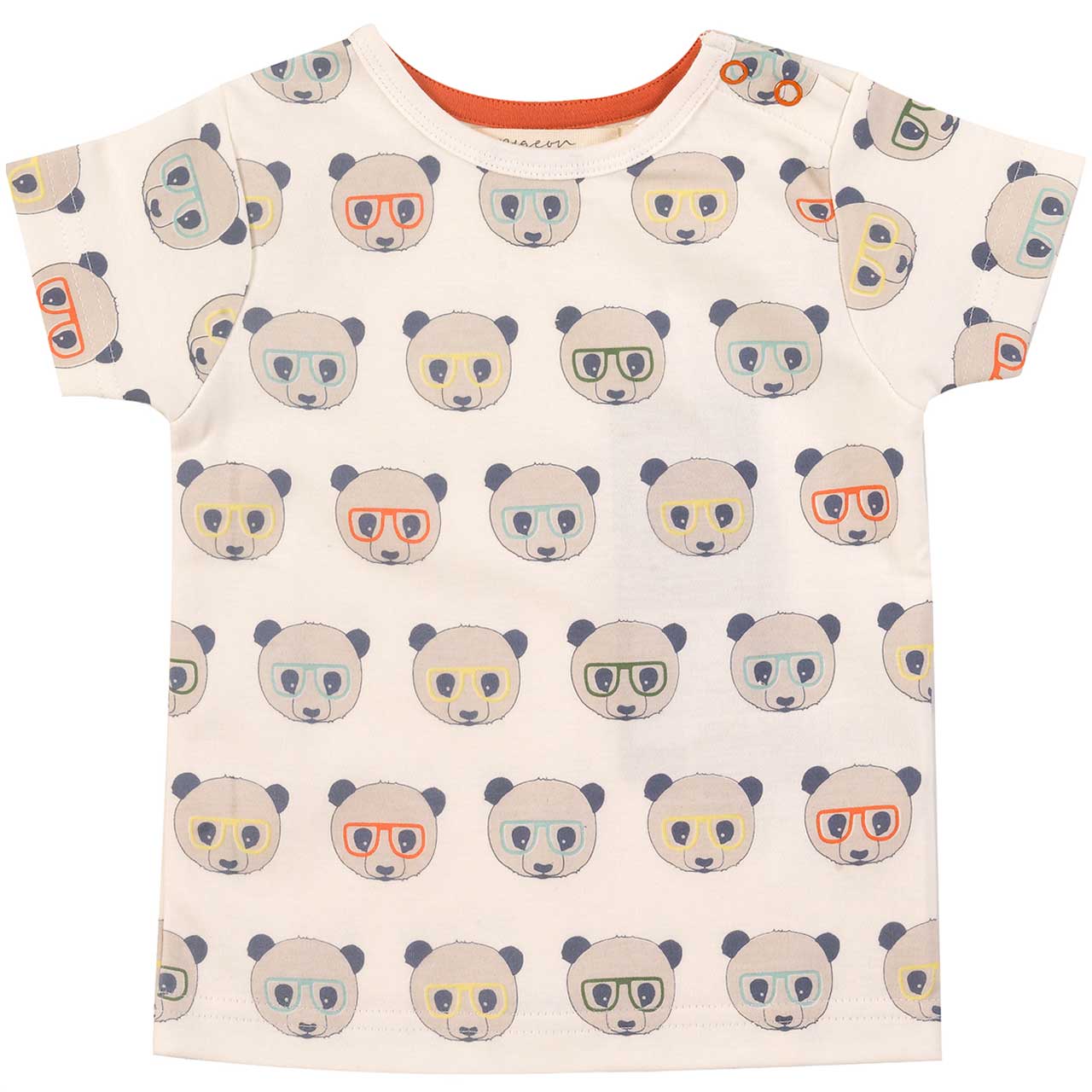 Kurzarm Shirt Panda weiß