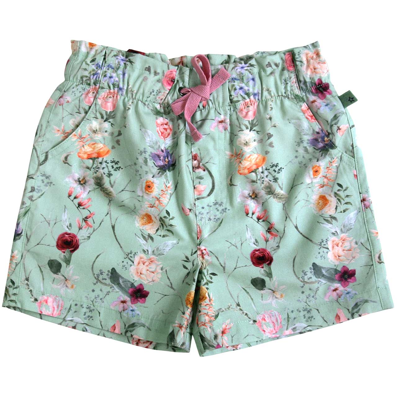 Leichte Popeline Shorts Blumen mint