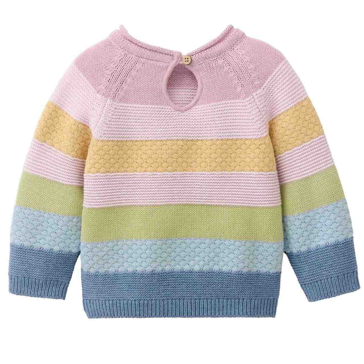 Weicher Strick Pullover bunt geringelt