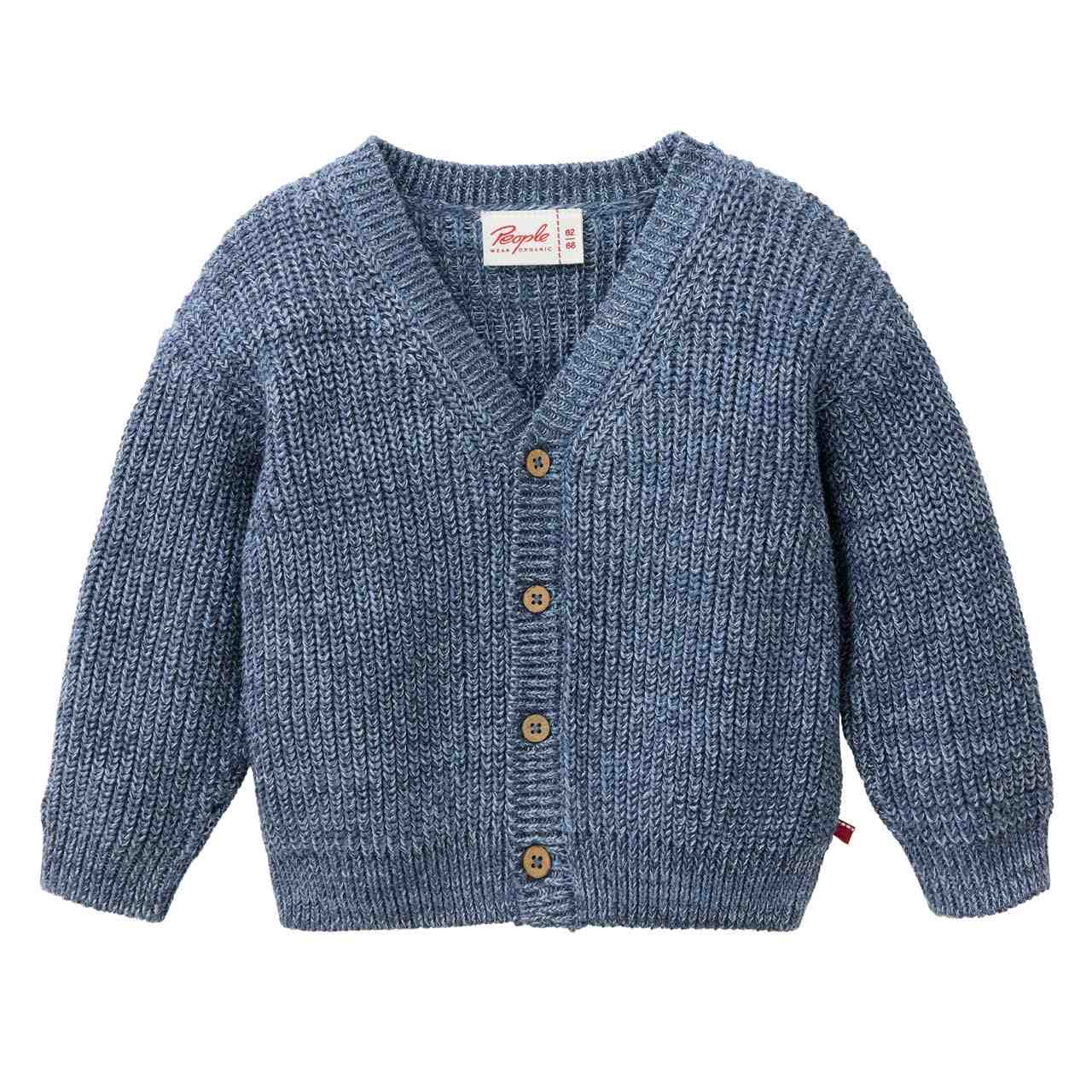 Cardigan Grobstrick Knopfleiste jeansblau