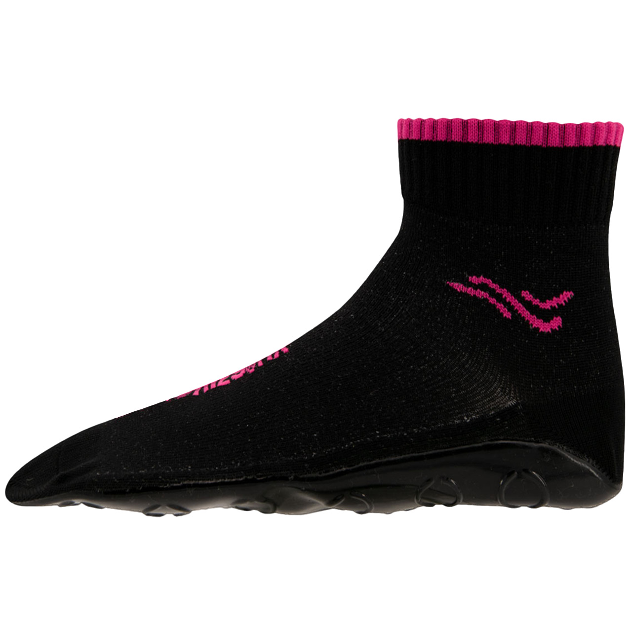 Beachies Erwachsene Strand- und Wattsocken schwarz-pink