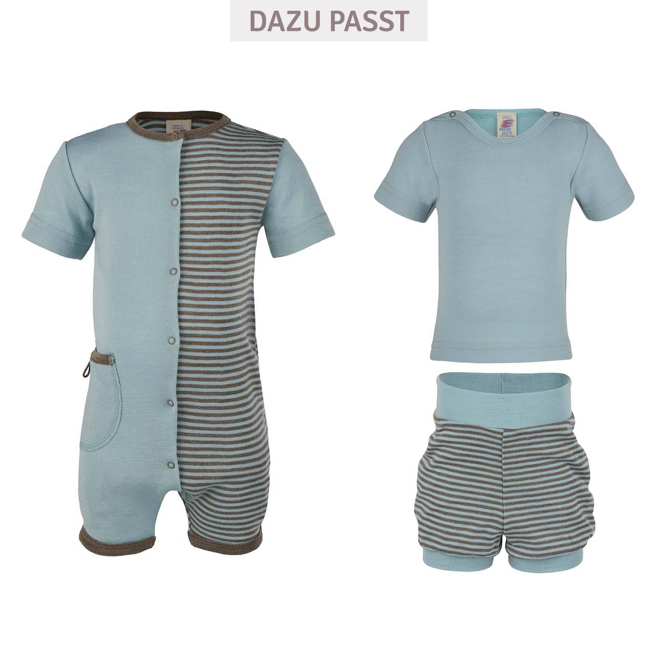 Babyshorts Wolle Seide in hellblau